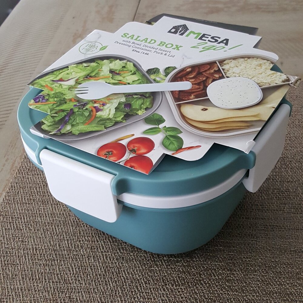 NEW MESA 2go! Salad Lunch Bento Box Bowl Container Compartments Stackable